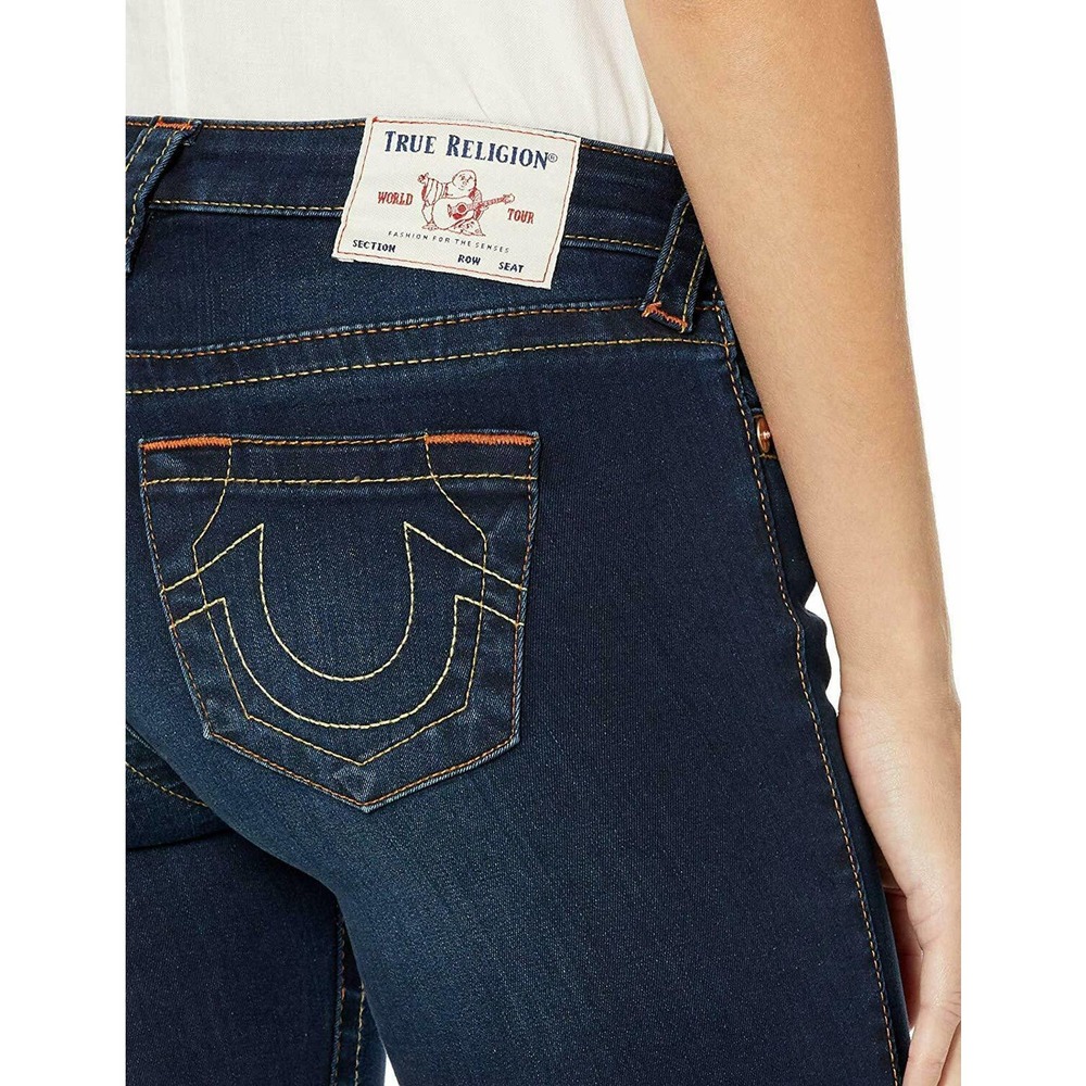 True Religion Women's Billie Straight Leg Stretch Jeans in Minimal Abrasion